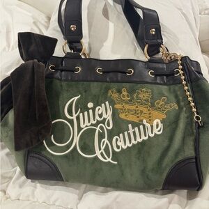 Juicy Couture Black and Green Shoulder Bag